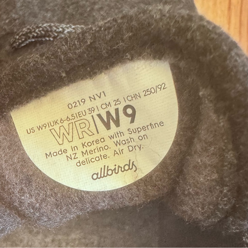 Allbirds Women's Wool Runner Merino Wool Size 9 Charcoal Gray Black - Picture 8 of 8
